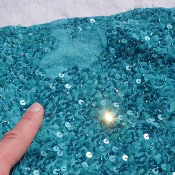 Vintage 90s Scala silk beaded evening maxi dress - Picture 5 of 10